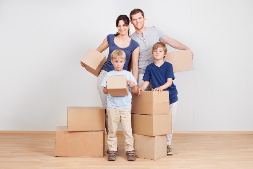 Packaged household items prepared for a Sutton home move