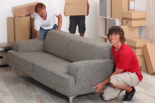 Packed boxes and household items ready for a Sutton house move