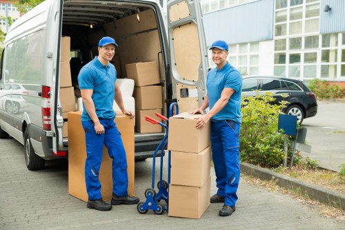 Commercial moving truck ready for an office relocation in Sutton