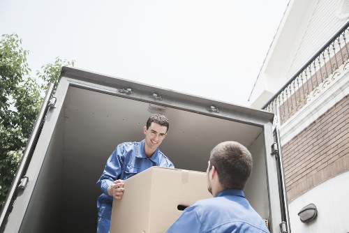 Furniture and boxes prepared for a home move in Sutton
