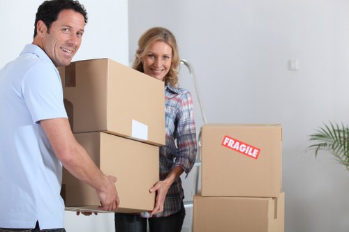 Packing and transporting office items during a Sutton business move